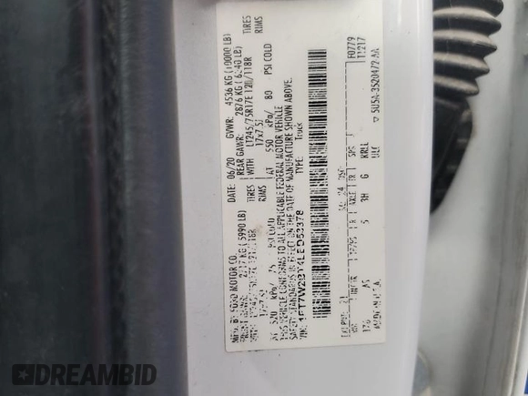 2020 Ford F-250 XL with VIN 1FT7W2BT4LED53378, listed as a Copart auction lot 62114495 with 96,636 mi miles and Salvage title. Bid and sale history available at DreamBid. Image 12.