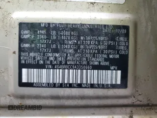 2010 Subaru Outback Premium All-Weather Anniversary z VIN 4S4BRBCC9A3350660, wystawiony jako Copart lot #55619945 z przebiegiem 161 392 mil mil oraz Szkoda całkowita • Salvage title. Historia ofert i sprzedaży dostępna na DreamBid. Obrazek 13.