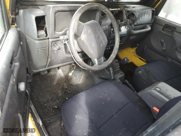 2000 Jeep Wrangler Sport with VIN 1J4FA49S3YP747043, listed as a Copart auction lot 46514394 with 0 mi miles and Salvage Title. Bid and sale history available at carsss.com. Image 8.