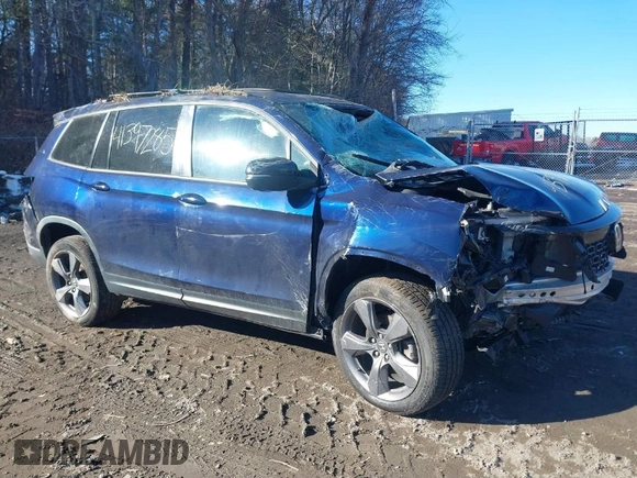 2019 Honda Passport Touring z VIN 5FNYF8H97KB013495, wystawiony jako IAAI lot #41397285 z przebiegiem 81 615 mil mil oraz . Historia ofert i sprzedaży dostępna na DreamBid. Obrazek 1.