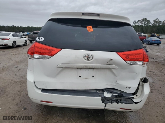 2011 Toyota Sienna LE AAS with VIN 5TDKK3DC5BS142773, listed as a Copart auction lot 44749155 with 165,790 mi miles and Salvage Title. Bid and sale history available at carsss.com. Image 6.
