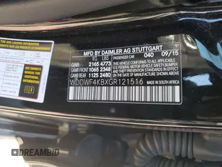 2016 Mercedes-Benz C 300 Luxury with VIN WDDWF4KBXGR121516, listed as a Copart auction lot 65587535 with 163,340 mi miles and Salvage title. Bid and sale history available at DreamBid. Image 12.
