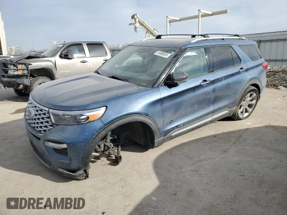 2020 Ford Explorer Platinum with VIN 1FM5K8HC0LGB52526, listed as a Copart auction lot 41888935 with 92,386 mi miles and Salvage Title. Bid and sale history available at carsss.com. Image 1.