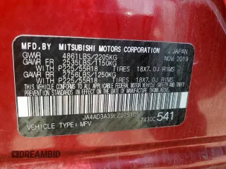 2020 Mitsubishi Outlander SE with VIN JA4AD3A39LZ025105, listed as a Copart auction lot 58227805 with 110,660 mi miles and Clean title. Bid and sale history available at DreamBid. Image 13.