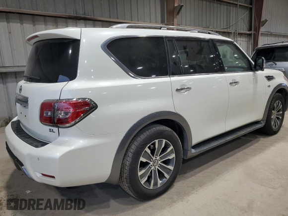 2019 Nissan Armada SL z VIN JN8AY2ND7KX008129, wystawiony jako Copart lot #57850435 z przebiegiem Nie podano mil oraz Szkoda całkowita • Salvage title. Historia ofert i sprzedaży dostępna na DreamBid. Obrazek 3.