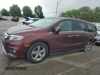 2019 Honda Odyssey EX-L z VIN 5FNRL6H70KB129539, wystawiony jako Copart lot #58477675 z przebiegiem 145 738 mil mil oraz Szkody całkowita. Historia ofert i sprzedaży dostępna na DreamBid. Obrazek 1.