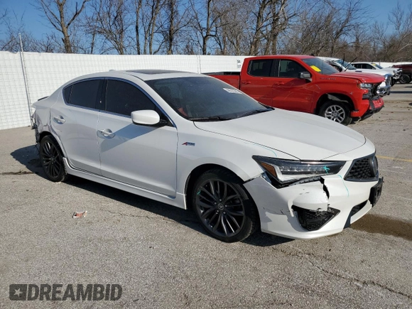 2021 Acura ILX w/Premium/A-SPEC Package with VIN 19UDE2F86MA005569, listed as a Copart auction lot 48522505 with 80,198 mi miles and Salvage Title. Bid and sale history available at carsss.com. Image 4.
