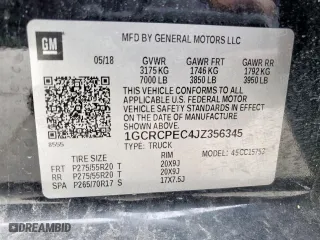 2018 Chevrolet Silverado 1500 Custom with VIN 1GCRCPEC4JZ356345, listed as a Copart auction lot 46610385 with 126,607 mi miles and Salvage Title. Bid and sale history available at carsss.com. Image 12.