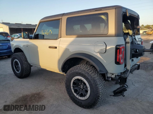 2023 Ford Bronco with VIN 1FMDE5CH2PLA83632, listed as a Copart auction lot 73274023 with 16,260 mi miles. Bid and sale history available at carsss.com. Image 2.