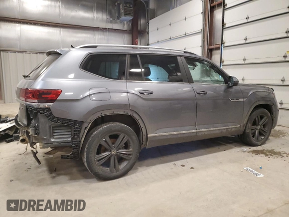 2022 Volkswagen Atlas 3.6L V6 SEL R-Line with VIN 1V2AR2CA0NC516051, listed as a Copart auction lot 88818005 with 37,471 mi miles and Salvage Title. Bid and sale history available at carsss.com. Image 3.