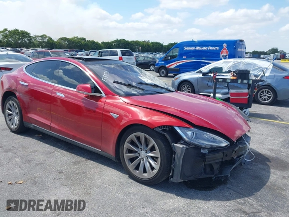 2016 Tesla Model S 70 with VIN 5YJSA1E16GF135833, listed as a IAAI auction lot 42084421 with 97,615 mi miles and . Bid and sale history available at DreamBid. Image 1.