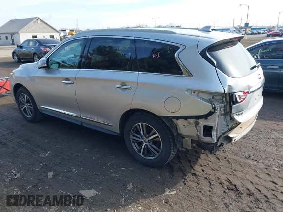 2017 Infiniti QX60 with VIN 5N1DL0MN6HC516190, listed as a IAAI auction lot 41502843 with 150,000 mi miles and . Bid and sale history available at DreamBid. Image 3.