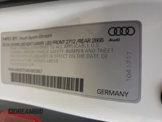 2019 Audi RS 5 Sportback z VIN WUABWCF54KA903957, wystawiony jako Copart lot #49552262 z przebiegiem Nie podano mil oraz . Historia ofert i sprzedaży dostępna na DreamBid. Obrazek 10.