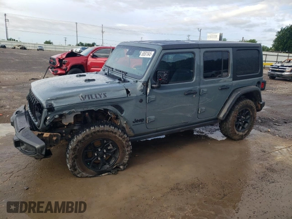 2024 Jeep Wrangler Sport S with VIN 1C4PJXDG6RW290752, listed as a Copart auction lot 58501845 with 11,656 mi miles and Clean title. Bid and sale history available at DreamBid. Image 1.