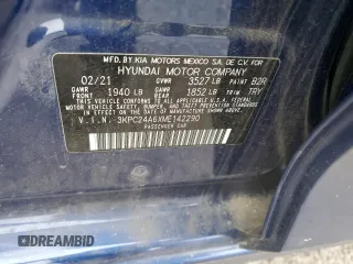 2021 Hyundai Accent SE with VIN 3KPC24A6XME142290, listed as a Copart auction lot 45338855 with 14,851 mi miles and Salvage Title. Bid and sale history available at carsss.com. Image 14.