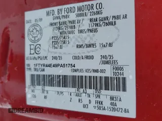 2009 Ford Ranger XLT with VIN 1FTYR44E49PA51754, listed as a Copart auction lot 85935354 with 96,643 mi miles and Clean Title. Bid and sale history available at carsss.com. Image 12.