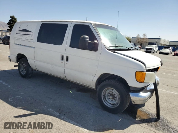 2007 Ford Econoline Cargo Commercial with VIN 1FTNE14W27DA67102, listed as a Copart auction lot 47770305 with 579,541 mi miles and Salvage Title. Bid and sale history available at DreamBid. Image 4.