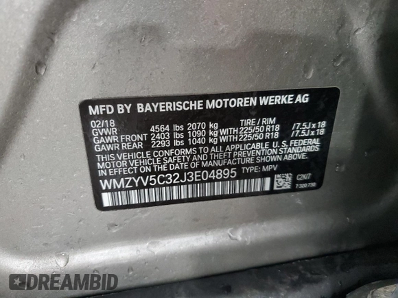 2018 MINI Countryman Cooper with VIN WMZYV5C32J3E04895, listed as a Copart auction lot 41966295 with 65,733 mi miles and Salvage Title. Bid and sale history available at carsss.com. Image 14.