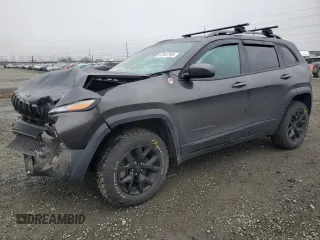2017 Jeep Cherokee Trailhawk L Plus with VIN 1C4PJMBS2HW651480, listed as a Copart auction lot 47843795 with 96,842 mi miles and Salvage Title. Bid and sale history available at carsss.com. Image 1.