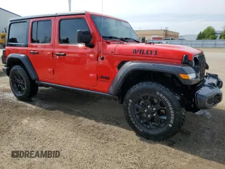 2022 Jeep Wrangler Unlimited Willys with VIN 1C4HJXDN7NW217581, listed as a Copart auction lot 64223115 with 51,132 mi miles and Clean title. Bid and sale history available at DreamBid. Image 4.