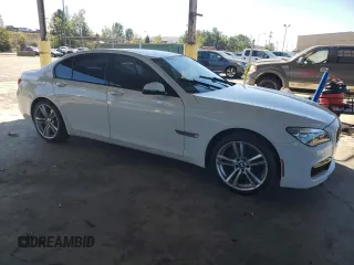 2014 BMW 7 Series 740i with VIN WBAYA6C59ED144122, listed as a Copart auction lot 75059334 with 78,090 mi miles and Salvage Title. Bid and sale history available at carsss.com. Image 4.