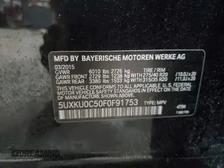 2015 BMW X6 sDrive35i with VIN 5UXKU0C50F0F91753, listed as a Copart auction lot 66999252 with 72,060 mi miles. Bid and sale history available at carsss.com. Image 10.
