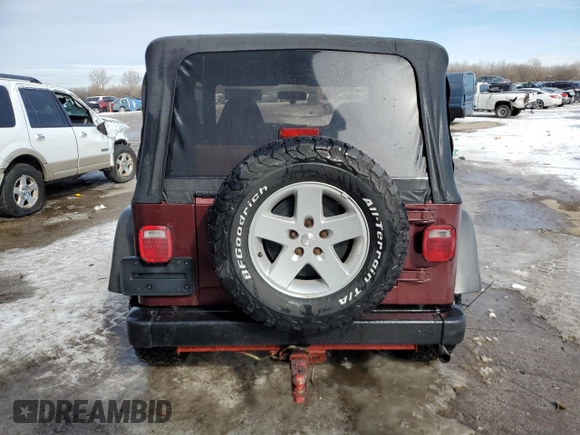 2001 Jeep Wrangler SE with VIN 1J4FA29P91P308872, listed as a Copart auction lot 45676435 with 179,486 mi miles and Salvage Title. Bid and sale history available at carsss.com. Image 6.