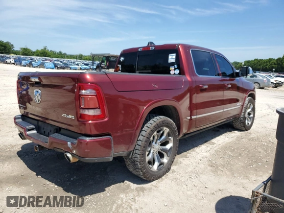 2019 Ram 1500 Limited with VIN 1C6SRFHTXKN615586, listed as a Copart auction lot 58162805 with 135,199 mi miles and Salvage title. Bid and sale history available at DreamBid. Image 3.
