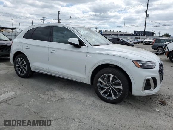 2023 Audi Q5 S line Premium Plus with VIN WA1EAAFY7P2147639, listed as a Copart auction lot 53052525 with 12,411 mi miles and Salvage title. Bid and sale history available at DreamBid. Image 4.