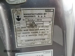 2015 Maserati GranTurismo Sport с VIN ZAM45VLA7F0141088, выставлен на аукционе Copart как лот 42496054 с пробегом 35 451 миль миль и . История ставок и продаж доступна на DreamBid. Изображение 12.