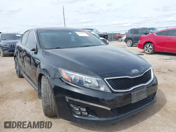 2015 Kia Optima SX Turbo with VIN 5XXGR4A6XFG403568, listed as a IAAI auction lot 42200293 with 199,639 mi miles and . Bid and sale history available at DreamBid. Image 1.