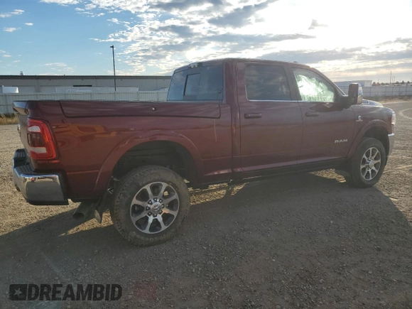 2023 Ram 2500 Longhorn with VIN 3C6UR5GL0PG579122, listed as a Copart auction lot 73804464 with 0 mi miles and Salvage Title. Bid and sale history available at carsss.com. Image 3.