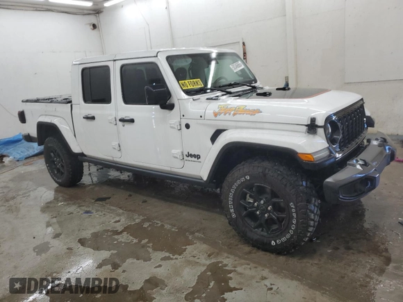 2024 Jeep Gladiator Sport S with VIN 1C6HJTAG8RL129605, listed as a Copart auction lot 50346665 with 41 mi miles and Salvage title. Bid and sale history available at DreamBid. Image 4.