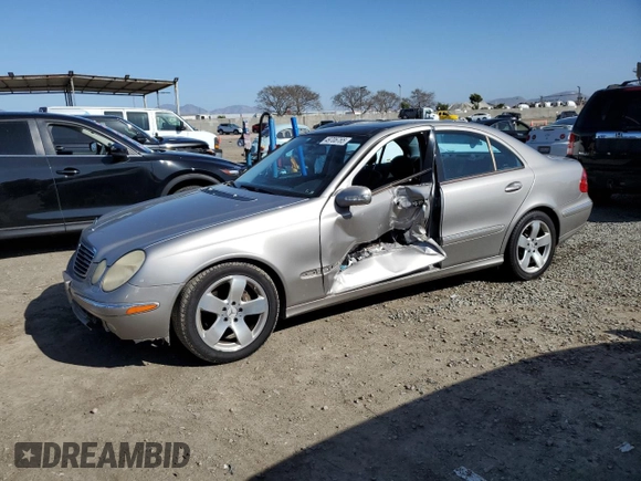 2003 Mercedes-Benz E-Class 5.0L with VIN WDBUF70J43A141846, listed as a Copart auction lot 49706765 with 199,428 mi miles and Salvage Title. Bid and sale history available at carsss.com. Image 1.