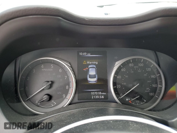 2018 Infiniti Q50 3.0t LUXE with VIN JN1EV7AR3JM610873, listed as a Copart auction lot 48164755 with 107,018 mi miles and Salvage Title. Bid and sale history available at carsss.com. Image 9.