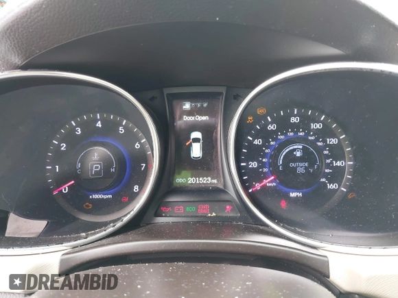 2014 Hyundai Santa Fe with VIN 5XYZU3LB9EG229255, listed as a IAAI auction lot 42407410 with 201,523 mi miles and . Bid and sale history available at DreamBid. Image 7.