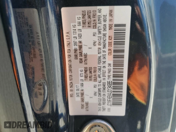 2018 FIAT 124 Spider Abarth z VIN JC1NFAEK4J0134965, wystawiony jako Copart lot #65599784 z przebiegiem Nie podano mil oraz Szkoda całkowita • Salvage title. Historia ofert i sprzedaży dostępna na DreamBid. Obrazek 13.