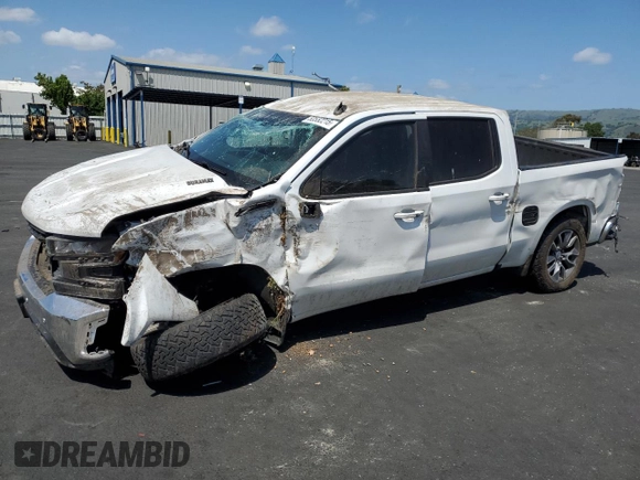 2021 Chevrolet Silverado 1500 LT with VIN 3GCUYDET6MG206476, listed as a Copart auction lot 53552215 with 130,103 mi miles and Salvage Title. Bid and sale history available at carsss.com. Image 1.