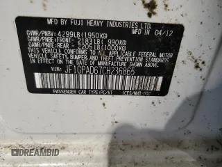 2012 Subaru Impreza Premium with VIN JF1GPAD67CH236865, listed as a Copart auction lot 56661805 with 144,865 mi miles and Clean title. Bid and sale history available at DreamBid. Image 12.