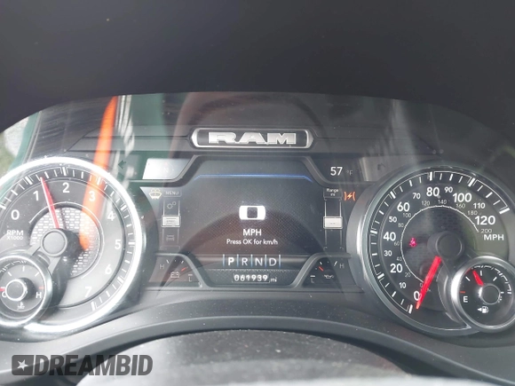 2023 Ram 1500 Laramie with VIN 1C6SRFJTXPN541328, listed as a IAAI auction lot 42121615 with 61,939 mi miles and . Bid and sale history available at DreamBid. Image 7.