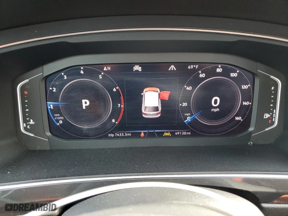2020 Volkswagen Tiguan SEL Premium R-Line with VIN 3VV4B7AX5LM173290, listed as a Copart auction lot 47166245 with 49,138 mi miles and Salvage Title. Bid and sale history available at carsss.com. Image 9.