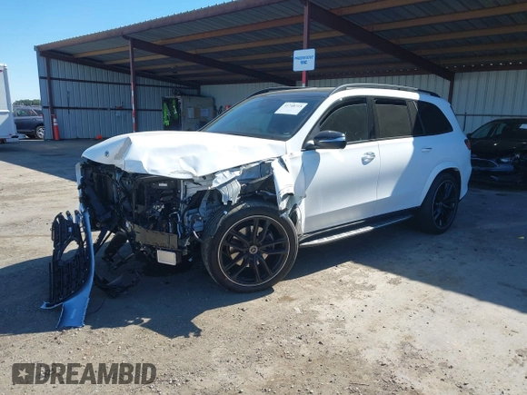 2025 Mercedes-Benz GLS 450 with VIN 4JGFF5KE5SB338205, listed as a IAAI auction lot 41748715 with 3,796 mi miles and . Bid and sale history available at DreamBid. Image 18.