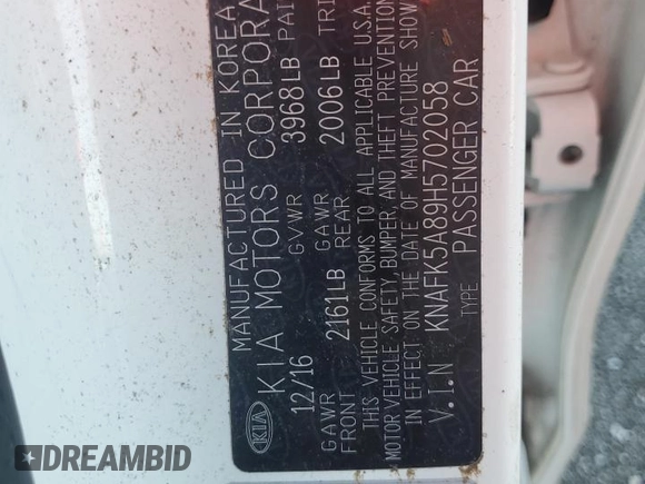 2017 Kia Forte LX with VIN KNAFK5A89H5702058, listed as a Copart auction lot 74037364 with Not Provided miles and Non Repairable. Bid and sale history available at DreamBid. Image 13.