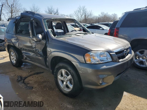 2006 Mazda Tribute S with VIN 4F2YZ06166KM08346, listed as a Copart auction lot 46318214 with 78,615 mi miles and Salvage Title. Bid and sale history available at DreamBid. Image 4.