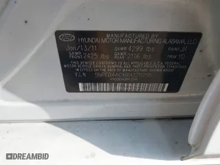 2011 Hyundai Sonata GLS with VIN 5NPEB4ACXBH225256, listed as a IAAI auction lot 41941884 with 1 mi miles. Bid and sale history available at carsss.com. Image 9.