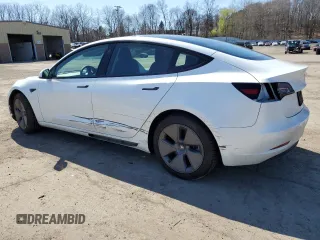 2022 Tesla Model 3 with VIN 5YJ3E1EA2NF121501, listed as a Copart auction lot 52408345 with 0 mi miles and Salvage Title. Bid and sale history available at carsss.com. Image 2.