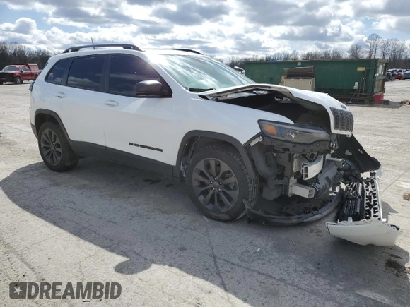 2021 Jeep Cherokee 80th Anniversary with VIN 1C4PJMMX4MD135393, listed as a Copart auction lot 52033255 with 76,546 mi miles and Salvage Title. Bid and sale history available at carsss.com. Image 4.