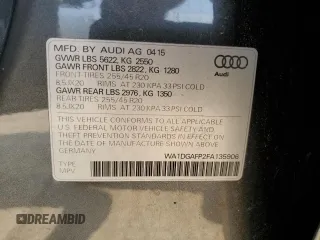 2015 Audi Q5 Premium Plus z VIN WA1DGAFP2FA135906, wystawiony jako Copart lot #58762915 z przebiegiem Nie podano mil oraz Szkoda całkowita • Salvage title. Historia ofert i sprzedaży dostępna na DreamBid. Obrazek 13.