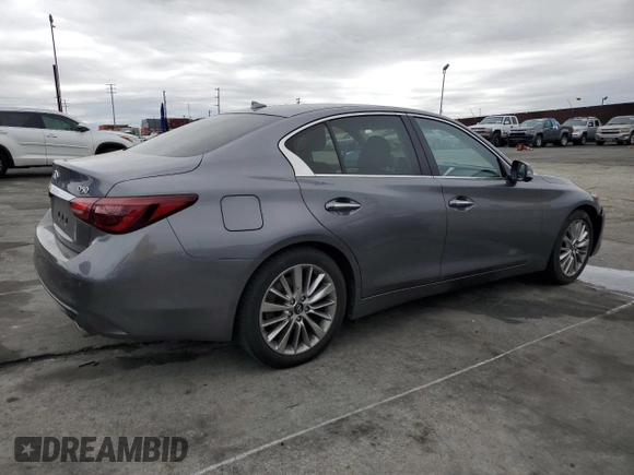 2021 Infiniti Q50 3.0t LUXE with VIN JN1EV7BP1MM702985, listed as a Copart auction lot 47668935 with 0 mi miles and Salvage Title. Bid and sale history available at carsss.com. Image 3.