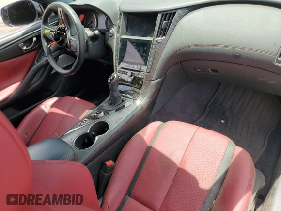 2021 Infiniti Q60 Red Sport 400 with VIN JN1FV7LL1MM560170, listed as a Copart auction lot 58329605 with 35,742 mi miles and Non repairable. Bid and sale history available at DreamBid. Image 8.
